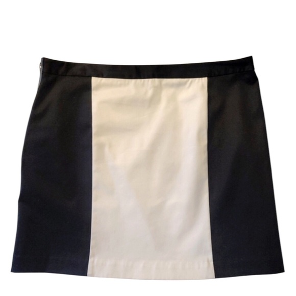 WORTHINGTON BLACK & OFF WHITE PLUS SIZE 16 COLORING BLOCKING SKIRT EXPOSED ZIP - Picture 2 of 15